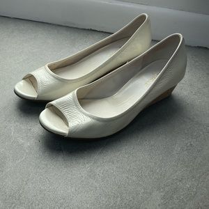Cole Haan Air Tali Open Toe Wedge white Patent Women’s Size 9